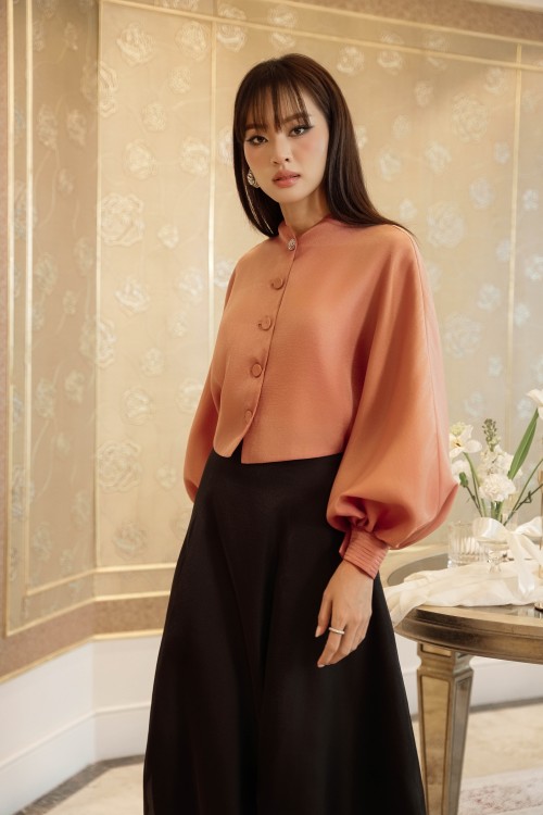 Sixdo Brownish-beige Organza Blouse